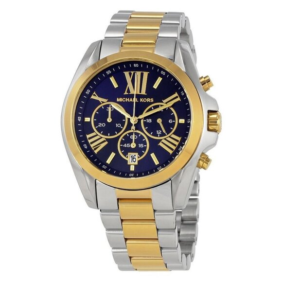 NWT Authentic Michael Kors Bradshaw Chronograph Blue Dial Women's Watch - Picture 1 of 4